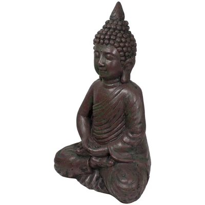 Northlight 17.5" Dark Brown Meditating Buddha Outdoor Garden Statue 5 Northlight 17.5" Dark Brown Meditating Buddha Outdoor Garden Statue - Image 3