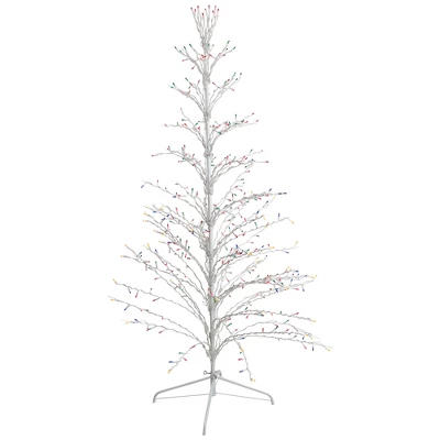 Northlight 6' Prelit Artificial Christmas Tree White Lighted Cascade Twig Outdoor Decoration - Multi-Color Lights 6 Northlight 6' Prelit Artificial Christmas Tree White Lighted Cascade Twig Outdoor Decoration - Multi-Color Lights - Image 4