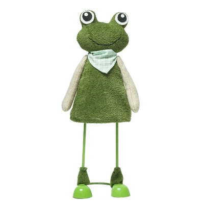Northlight 12" Spring Frog With Scarf Standing Easter Decoration - Green/Tan 3 Northlight 12" Spring Frog With Scarf Standing Easter Decoration - Green/Tan