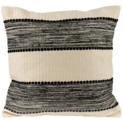 Northlight 20" Black And Cream Textured Block Handloom Woven Outdoor Square Throw Pillow -Home decor GUEST 740a69db 810b 4b4b 9b53 883307286c75
