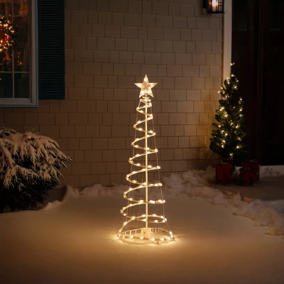 Northlight Lighted Spiral Outdoor Christmas Tree With Star - 4' - Clear 4 Northlight Lighted Spiral Outdoor Christmas Tree With Star - 4' - Clear - Image 2