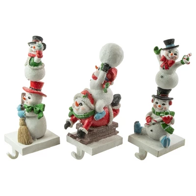 Northlight Set Of 3 Snowmen Christmas Stocking Holders 9" 5 Northlight Set Of 3 Snowmen Christmas Stocking Holders 9" - Image 3