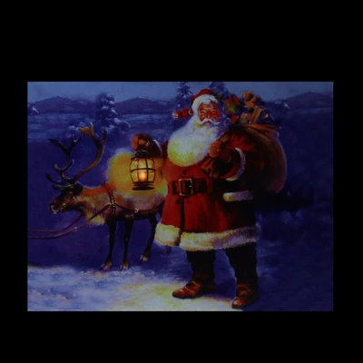 Northlight LED Lighted Santa Claus With Reindeer Christmas Canvas Wall Art 11.75" X 15.75" 3 Northlight LED Lighted Santa Claus With Reindeer Christmas Canvas Wall Art 11.75" X 15.75"