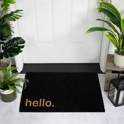 Northlight Black Coir "Hello" Outdoor Doormat 18" X 30" 3 Northlight Black Coir "Hello" Outdoor Doormat 18" X 30"