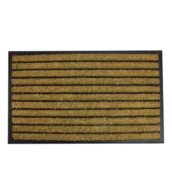 Northlight Black And Brown Striped Non-Skid Outdoor Rectangular Doormat 17.75" X 29.5"