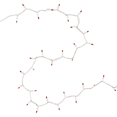 Northlight Mini Christmas Light Set - Clear With Red Tips - 10' White Wire - 50ct 8 Northlight Mini Christmas Light Set - Clear With Red Tips - 10' White Wire - 50ct - Image 6