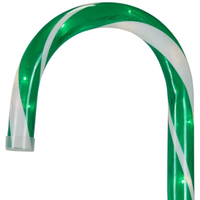 Northlight Lighted Outdoor Christmas Candy Cane Pathway Markers - 28" - Red And Green - Set Of 6 6 Northlight Lighted Outdoor Christmas Candy Cane Pathway Markers - 28" - Red And Green - Set Of 6 - Image 4