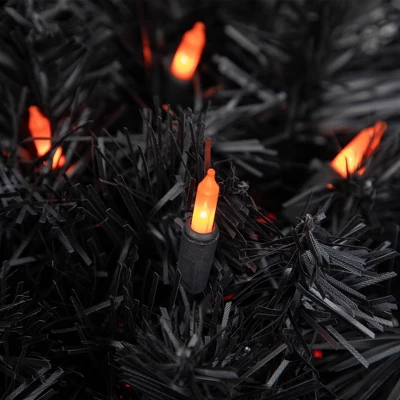 Northlight Mini Christmas Light Set - Orange - 20.25' Black Wire - 100ct 4 Northlight Mini Christmas Light Set - Orange - 20.25' Black Wire - 100ct - Image 2