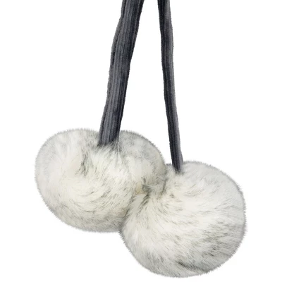 Northlight Silver Fox Faux Fur Christmas Stocking With Pom Poms - 20.5" 6 Northlight Silver Fox Faux Fur Christmas Stocking With Pom Poms - 20.5" - Image 4