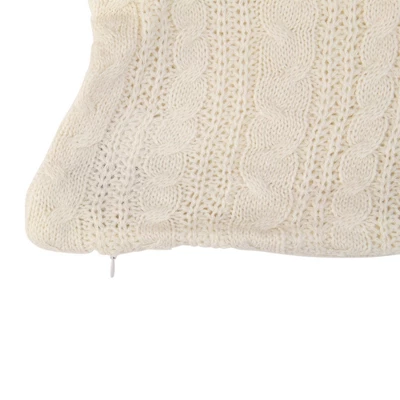 Northlight 22" White Knitted Pillow Sweater Style Rectangular Pillow Cover 3 Northlight 22" White Knitted Pillow Sweater Style Rectangular Pillow Cover