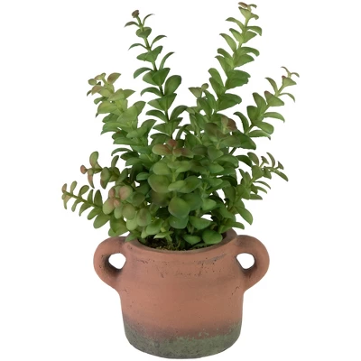 Northlight Real Touch™ Artificial Privet Plant In Vintage Milk Can Style Earthenware Pot - 14" 6 Northlight Real Touch™ Artificial Privet Plant In Vintage Milk Can Style Earthenware Pot - 14" - Image 4