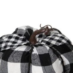Northlight 7" Black And White Buffalo Plaid Fall Harvest Tabletop Pumpkin -Home decor GUEST 7c3a4033 6306 46b7 bcb1 043dbf4fa702