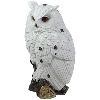 Northlight 6" White Owl Perched On A Branch Outdoor Garden Statue 7 Northlight 6" White Owl Perched On A Branch Outdoor Garden Statue - Image 5