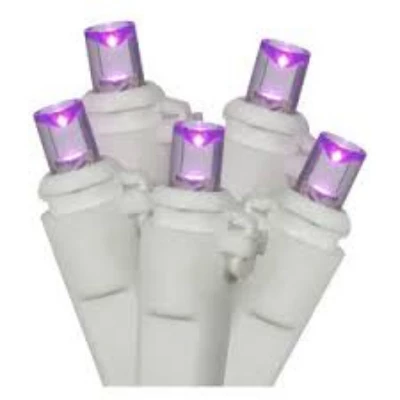 Northlight 50 Purple LED Wide Angle Christmas Lights - 16.25 Ft White Wire 4 Northlight 50 Purple LED Wide Angle Christmas Lights - 16.25 Ft White Wire - Image 2