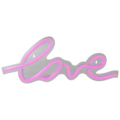 Northlight 18" Pink LED Lighted 'Love' Neon Style Valentine's Day Wall Sign 3 Northlight 18" Pink LED Lighted 'Love' Neon Style Valentine's Day Wall Sign