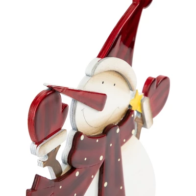 Northlight Glossy Snowman In Red Scarf And Mittens Christmas Decoration - 12" 5 Northlight Glossy Snowman In Red Scarf And Mittens Christmas Decoration - 12" - Image 3