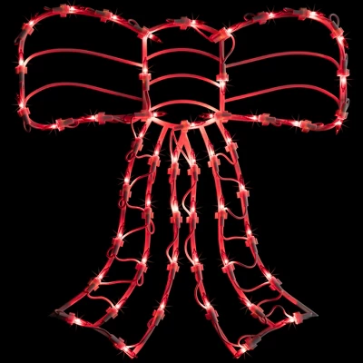 Northlight Lighted Bow Christmas Window Silhouette Decoration - 14" - Red 3 Northlight Lighted Bow Christmas Window Silhouette Decoration - 14" - Red