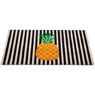 Northlight Ivory And Orange Pineapple Striped Natural Coir Outdoor Doormat 18" X 30" 5 Northlight Ivory And Orange Pineapple Striped Natural Coir Outdoor Doormat 18" X 30" - Image 3