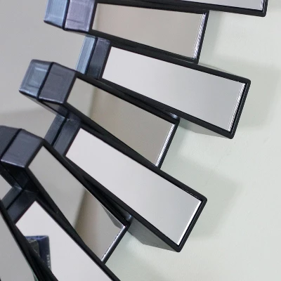 Northlight 25.5" Round Matte Black Aztec Sunburst Wall Mirror 3 Northlight 25.5" Round Matte Black Aztec Sunburst Wall Mirror