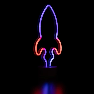 Northlight LED Rocket Ship Neon Table Light - 9" - Blue And Red 5 Northlight LED Rocket Ship Neon Table Light - 9" - Blue And Red - Image 3