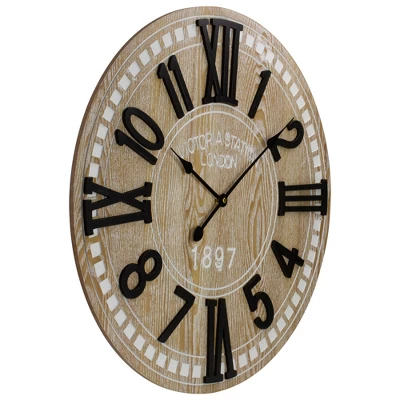 Northlight 24" Battery Operated Round Wall Clock With Roman Numeral And Block Numbers 4 Northlight 24" Battery Operated Round Wall Clock With Roman Numeral And Block Numbers - Image 2
