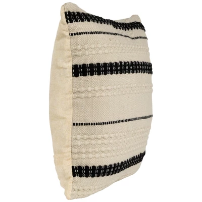 Northlight 20" White And Black Handloom Woven Outdoor Square Throw Pillow 5 Northlight 20" White And Black Handloom Woven Outdoor Square Throw Pillow - Image 3