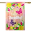 Northlight Life Is Beautiful Pink Floral Outdoor House Flag 28" X 40" 1 Northlight Life Is Beautiful Pink Floral Outdoor House Flag 28" X 40" -Home decor GUEST 8306b782 bc98 4b11 9e02 a661f1f9064c