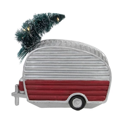 Northlight LED Lighted Camper With Pine Bough Christmas Decoration - 8.5" 4 Northlight LED Lighted Camper With Pine Bough Christmas Decoration - 8.5" - Image 2