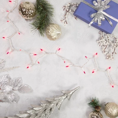 Northlight Mini Incandescent Christmas Lights - Pink - 7' White Wire - 35ct 3 Northlight Mini Incandescent Christmas Lights - Pink - 7' White Wire - 35ct