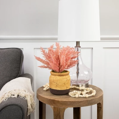 Northlight 12" Pink Cypress Artificial Plant In A Ceramic Pot 3 Northlight 12" Pink Cypress Artificial Plant In A Ceramic Pot