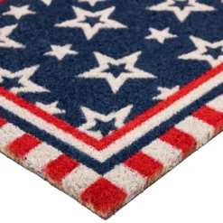 Northlight Blue And Red Americana Stars And Striped Border Coir Outdoor Doormat 18" X 30" -Home decor GUEST 84902872 c43c 4bea b5b4 f8d3df280ff3