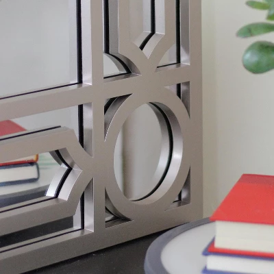 Northlight 29.5" Gray Framed Geometric Design Rectangular Wall Mirror 4 Northlight 29.5" Gray Framed Geometric Design Rectangular Wall Mirror - Image 2