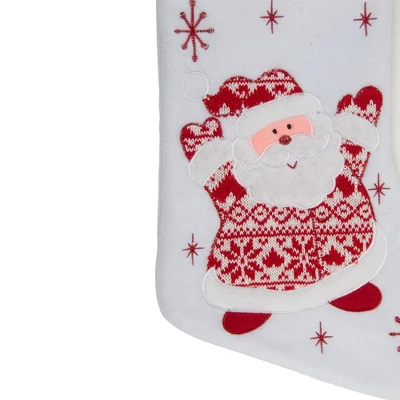 Northlight 19" Red And White "Let It Snow" Santa Claus Embroidered Christmas Stocking 5 Northlight 19" Red And White "Let It Snow" Santa Claus Embroidered Christmas Stocking - Image 3