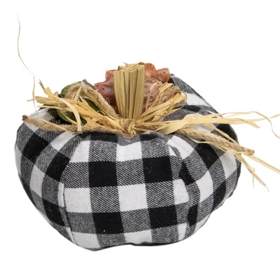 Northlight 5" White And Black Buffalo Plaid Fall Harvest Pumpkin 5 Northlight 5" White And Black Buffalo Plaid Fall Harvest Pumpkin - Image 3