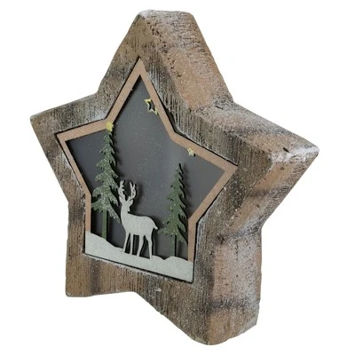Northlight LED Lighted Star With Reindeer In The Woods Scene Christmas Decoration - 13.25" 5 Northlight LED Lighted Star With Reindeer In The Woods Scene Christmas Decoration - 13.25" - Image 3