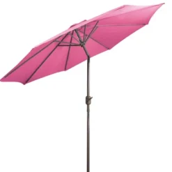 Northlight 9ft Outdoor Patio Market Umbrella With Hand Crank And Tilt, Pink -Home decor GUEST 8892ad62 070a 412c 8043 c70502c24eeb