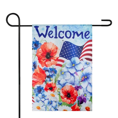 Northlight Welcome Patriotic Americana Outdoor Floral Garden Flag 18" X 12.5" 3 Northlight Welcome Patriotic Americana Outdoor Floral Garden Flag 18" X 12.5"