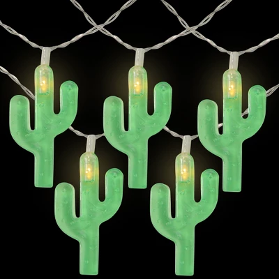 Northlight LED Cactus Indoor Outdoor Patio String Light Set - 4.5' Clear Wire - 10ct 4 Northlight LED Cactus Indoor Outdoor Patio String Light Set - 4.5' Clear Wire - 10ct - Image 2