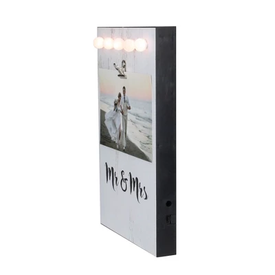 Northlight LED Lighted Mr & Mrs Picture Frame With Clip - 4" X 6" 5 Northlight LED Lighted Mr & Mrs Picture Frame With Clip - 4" X 6" - Image 3