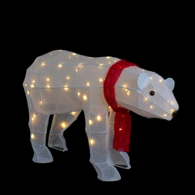 Northlight LED Lighted Tinsel Polar Bear Outdoor Christmas Decoration - 32" - Warm White Lights 4 Northlight LED Lighted Tinsel Polar Bear Outdoor Christmas Decoration - 32" - Warm White Lights - Image 2