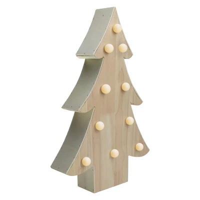 Northlight Lighted 3D Wooden Christmas Tree Decoration - 15" 4 Northlight Lighted 3D Wooden Christmas Tree Decoration - 15" - Image 2