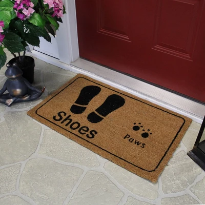 Northlight Beige And Black Shoe Prints With Paw Prints Doormat 18" X 30" 4 Northlight Beige And Black Shoe Prints With Paw Prints Doormat 18" X 30" - Image 2