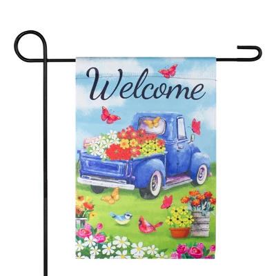 Northlight Welcome Blue Pickup Truck With Spring Flowers Outdoor Garden Flag 12.5" X 18" 3 Northlight Welcome Blue Pickup Truck With Spring Flowers Outdoor Garden Flag 12.5" X 18"