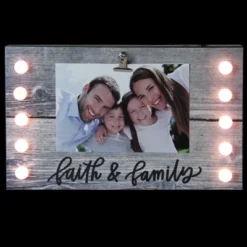 Northlight LED Lighted Faith & Family Picture Frame With Clip - 4" X 6" -Home decor GUEST 8cba07ee f88c 487e 916a a0f59957869f