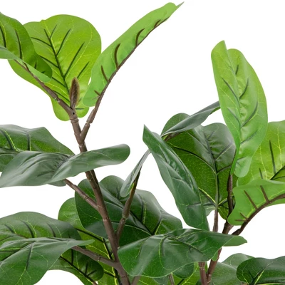 Northlight 26" Dark Green Artificial Potted Fiddle-Leaf Fig Plant 5 Northlight 26" Dark Green Artificial Potted Fiddle-Leaf Fig Plant - Image 3