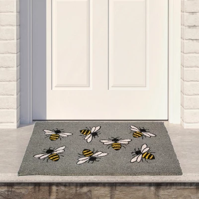 Northlight Natural Coir Outdoor Rectangular Bumble Bee Doormat 18" X 30" 3 Northlight Natural Coir Outdoor Rectangular Bumble Bee Doormat 18" X 30"