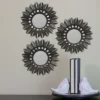 Northlight Set Of 3 Floral Sunburst Brushed Bronze Round Wall Mirrors 9.5" -Home decor GUEST 8f145e42 4c07 42a7 a45f c193b44b6c48
