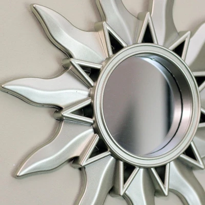Northlight Set Of 3 Mayan Sunburst Matte Silver Round Mirrors 9.5" 3 Northlight Set Of 3 Mayan Sunburst Matte Silver Round Mirrors 9.5"
