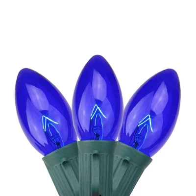 Northlight Transparent C9 Christmas String Lights - Blue - 24' Green Wire - 25ct 3 Northlight Transparent C9 Christmas String Lights - Blue - 24' Green Wire - 25ct