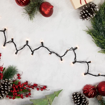 Northlight Mini Incandescent Christmas Lights - Clear - 20.25' Black Wire - 100ct 3 Northlight Mini Incandescent Christmas Lights - Clear - 20.25' Black Wire - 100ct